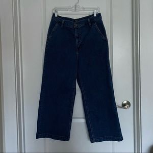 J. Crew Wide Leg Cropped Jeans, Size 30